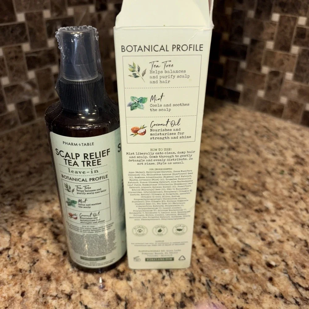 Pharm to Table Scalp Relief Tea Tree Leave-In Conditioner, Relieve Itchy, Dry...